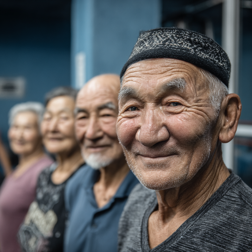 Счастливая пожилая европейская пара в спортивной одежде, улыбающаяся после легкой тренировки в современном фитнес-центре